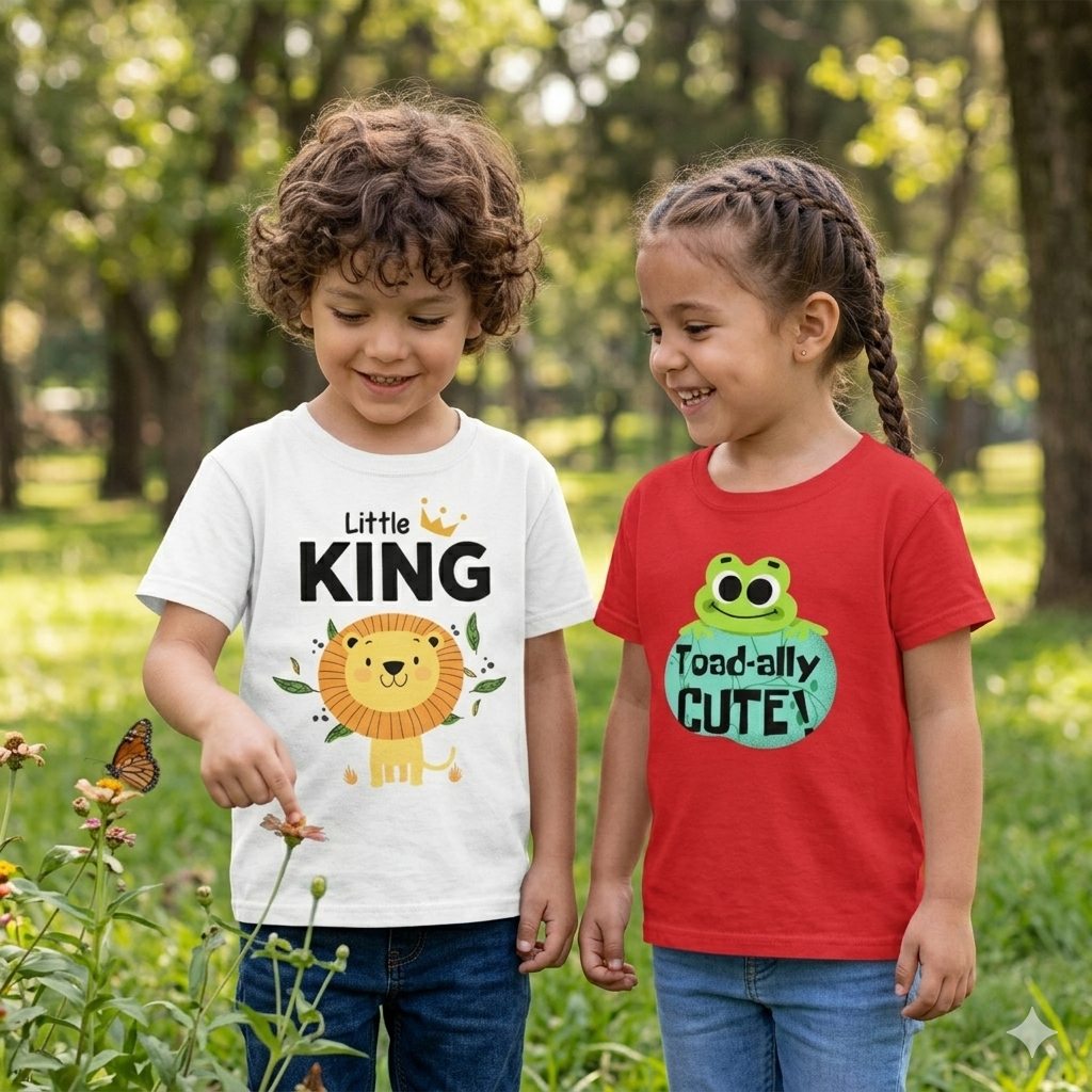 Little King Boy's Crew Neck T-Shirt | Soft 100% Cotton Kids Tee