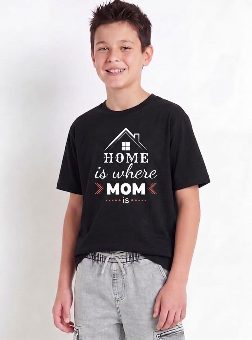 MOM Crew Neck T-Shirt for Kids | Soft 100% Cotton Graphic Tee