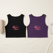Black and purple crop tanks flat-lay mockup