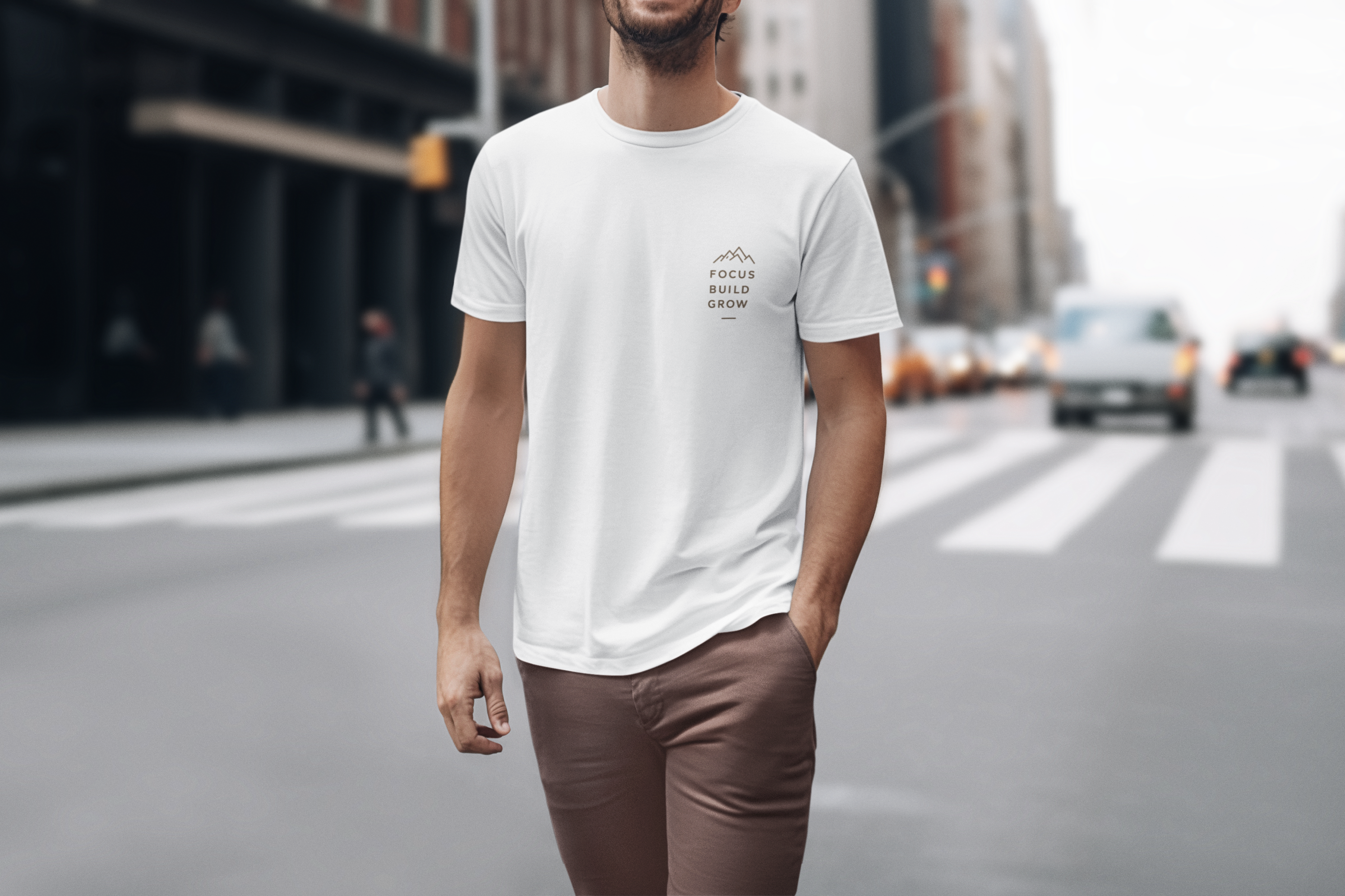 Focus Build Grow Unisex Graphic Crew T-Shirt