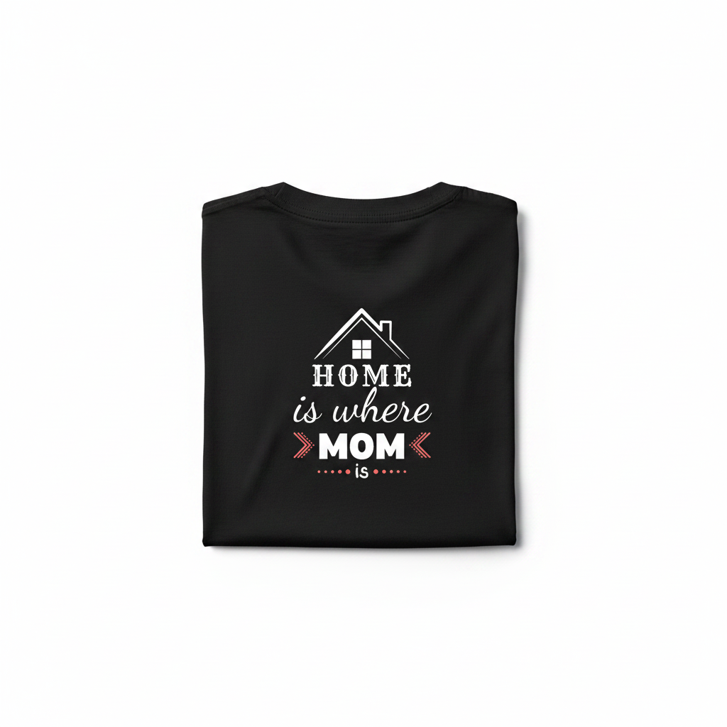 Folded black tee back design
