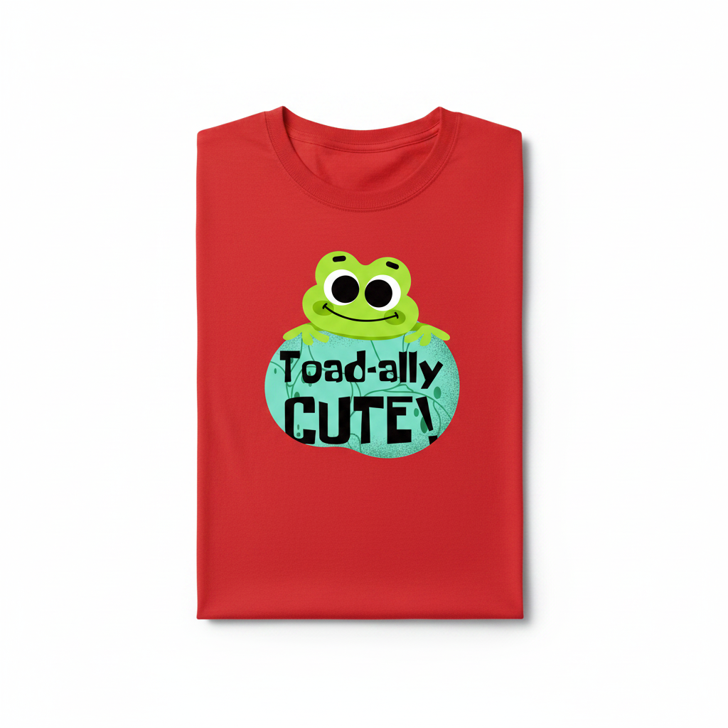 Folded red Toad-ally tee