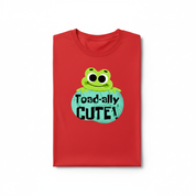 Folded red Toad-ally tee