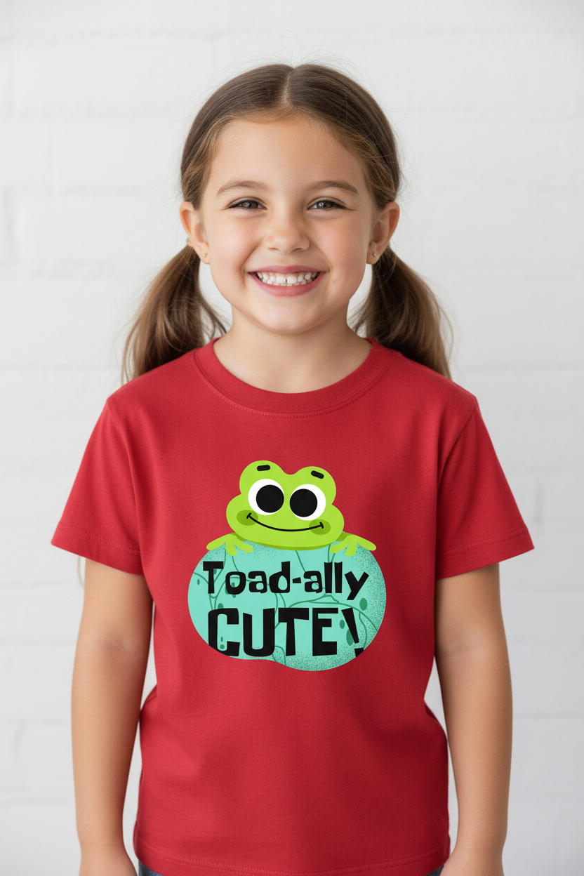 Girl model red Toad-ally tee