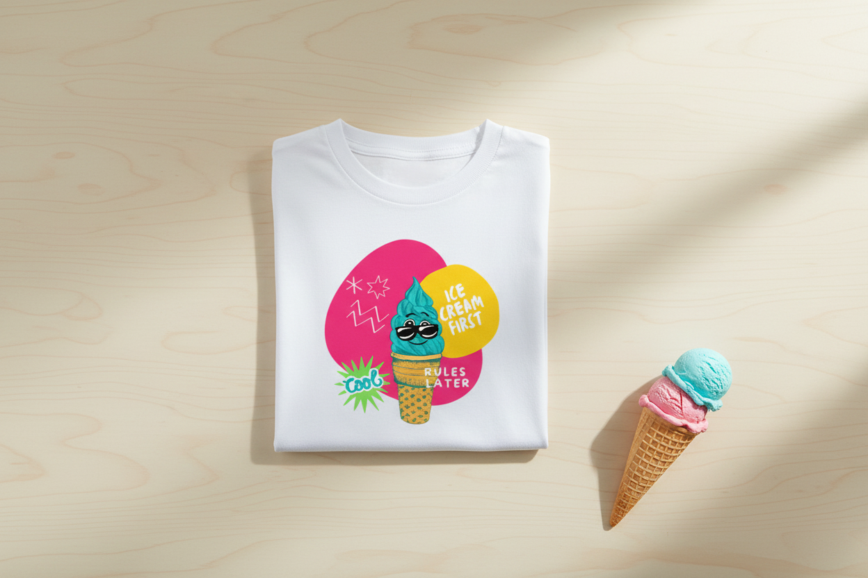 Ice Cream Lover's T-Shirt - Folded