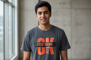 Indian model charcoal melange tee