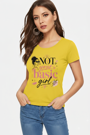 Not Your Basic Girl - Yellow Tee Mockup