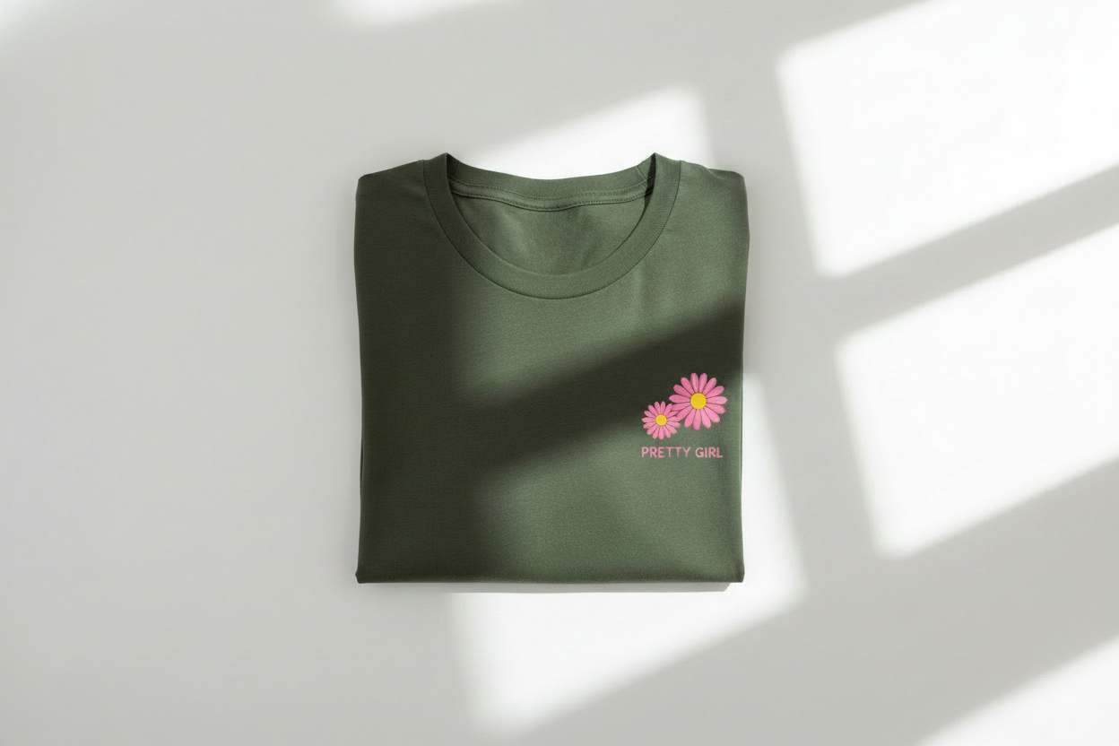 Pretty Girl - Bottle Green Folded Mockup